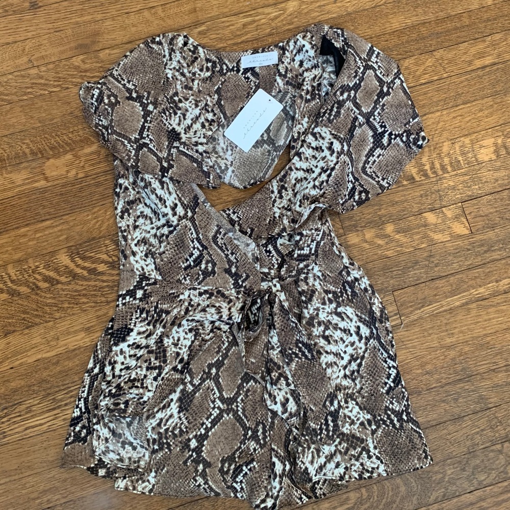 American threads snakeskin romper NWT